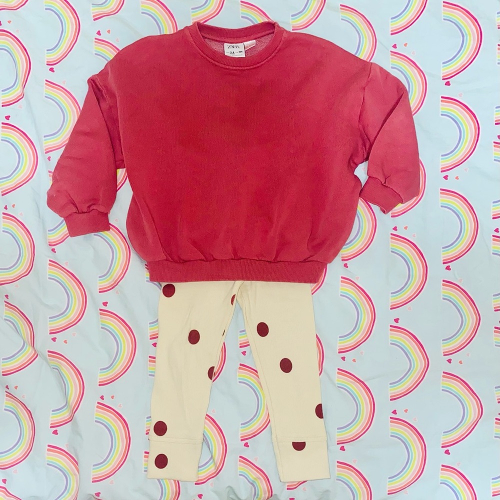 Zara Sweater and Polka Dots Legging Set